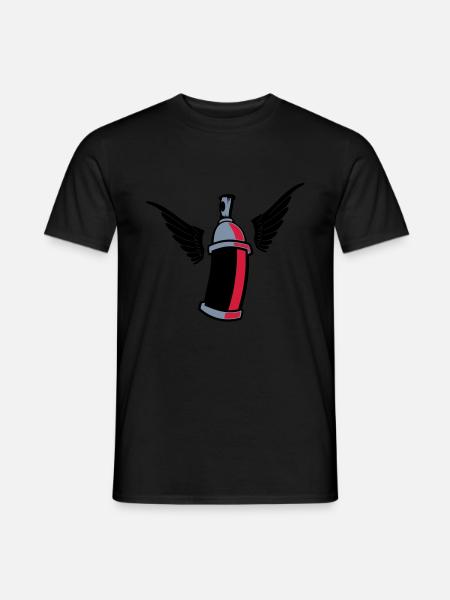 flying_graffiti_can_3c - T-shirt homme - noir
