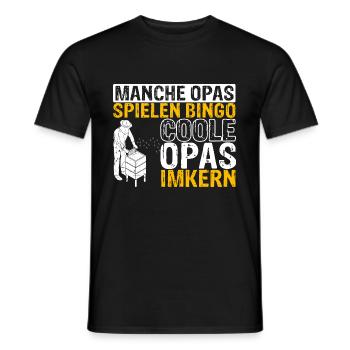 Manche Opas spielen Bingo coole Opas imkern | Imke - Männer T-Shirt - Schwarz - Vorne - AI Model Male 178 light (178cm)