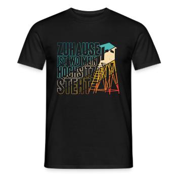 Zuhause ist wo mein Hochsitz ist - Jäger Geschenk - Männer T-Shirt - Schwarz - Vorne - AI Model Male 178 light (178cm)