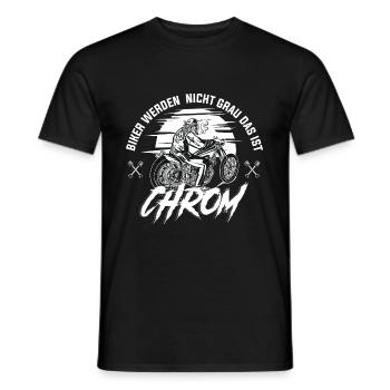 Biker werden nicht grau das ist CHROM - Motorradfa - Männer T-Shirt - Schwarz - Vorne - AI Model Male 178 light (178cm)