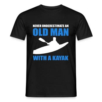 Kayaking Kayaking Father Grandpa Dad Grandfather - Men's T-Shirt - black - Front - AI Model Male 178 light (178cm)