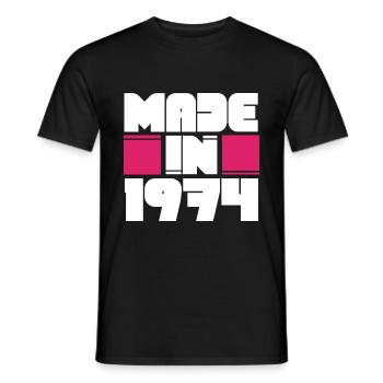 Fabriqué en 1974 Anniversaire Vintage 74 Cadeau - T-shirt homme - noir - Devant - AI Model Male 178 light (178cm)