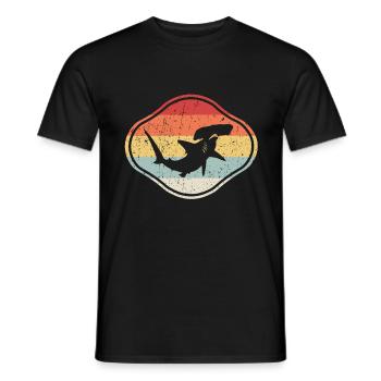 Hammerhai Vintage Retro Hammerhead Shark Meer - Männer T-Shirt - Schwarz - Vorne - AI Model Male 178 light (178cm)