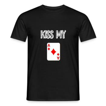 Kiss My Ass Spielkarte Kartenspiel Geschenk - Männer T-Shirt - Schwarz - Vorne - AI Model Male 178 light (178cm)