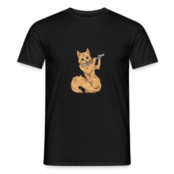 Flûte Flûte Cat Flûte Joueur Flûte Alto - T-shirt homme - noir - Devant - AI Model Male 178 light (178cm)