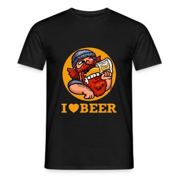 Beer Drinker Shirt I love beer for the - Men's T-Shirt - black - Front - AI Model Male 178 light (178cm)