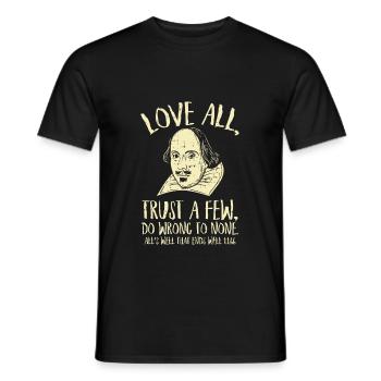 William Shakespeare literature saying theater - Men's T-Shirt - black - Front - AI Model Male 178 light (178cm)