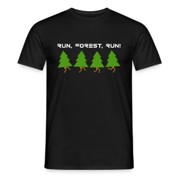 Run Forest Run! funny sayings, film, fun, cinema - Men's T-Shirt - black - Front - AI Model Male 178 light (178cm)