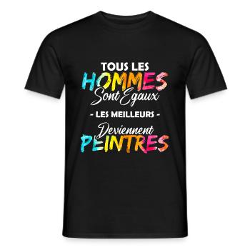 Cadeau drôle peintre peinture peindre - T-shirt homme - noir - Devant - AI Model Male 178 light (178cm)