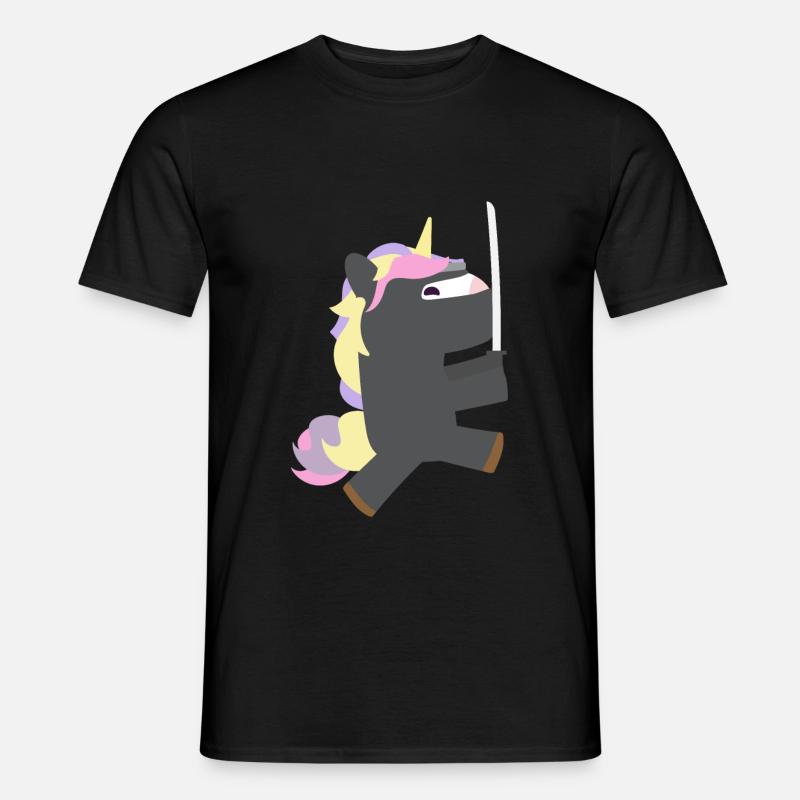 Ninja Einhorn - Männer T-Shirt - Schwarz