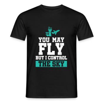 Air traffic controllers - Men's T-Shirt - black - Front - AI Model Male 178 light (178cm)