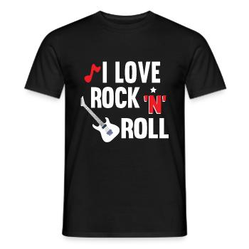 I Love Rock‘N‘Roll - Männer T-Shirt - Schwarz - Vorne - AI Model Male 178 light (178cm)