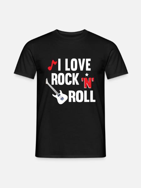 I Love Rock‘N‘Roll - Männer T-Shirt - Schwarz