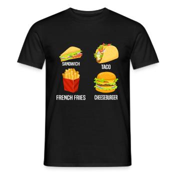 Sandwich Taco French Fries Cheeseburger - Männer T-Shirt - Schwarz - Vorne - AI Model Male 178 light (178cm)