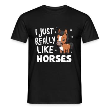 Pferd Pferde Reiten Pferdereiten Sprungreiten - Männer T-Shirt - Schwarz - Vorne - AI Model Male 178 light (178cm)