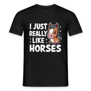 Pferd Pferde Reiten Pferdereiten Sprungreiten - Männer T-Shirt - Schwarz - Vorne - AI Model Male 178 light (178cm)