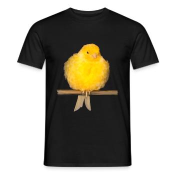 mignon canari avec des plumes jaunes - T-shirt homme - noir - Devant - AI Model Male 178 light (178cm)