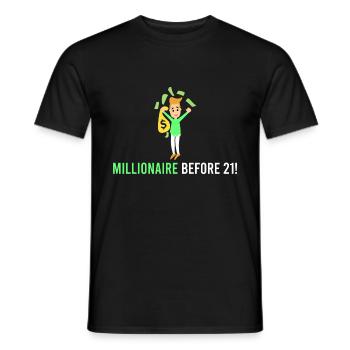 Millionär vor 21! - Männer T-Shirt - Schwarz - Vorne - AI Model Male 178 light (178cm)