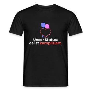 Unser Status: es ist kompliziert - Männer T-Shirt - Schwarz - Vorne - AI Model Male 178 light (178cm)