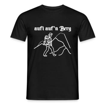 Aufi auf'n Berg – Naturliebe im Alpendesign - Männer T-Shirt - Schwarz - Vorne - AI Model Male 178 light (178cm)