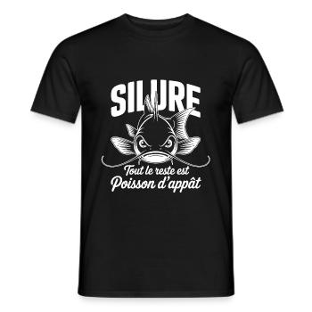 Silure - Tout le reste est poisson d'appât - T-shirt homme - noir - Devant - AI Model Male 178 light (178cm)