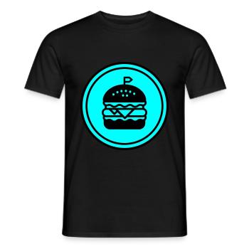 Burger Icon Circle - Men's T-Shirt - black - Front - AI Model Male 178 light (178cm)