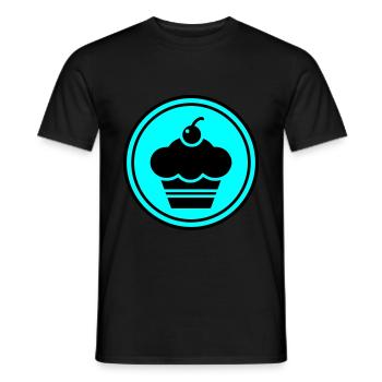 Cupcake silhouette circle - Men's T-Shirt - black - Front - AI Model Male 178 light (178cm)
