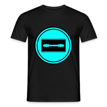 Cercle d'icône de lame de rasoir - T-shirt homme - noir - Devant - AI Model Male 178 light (178cm)