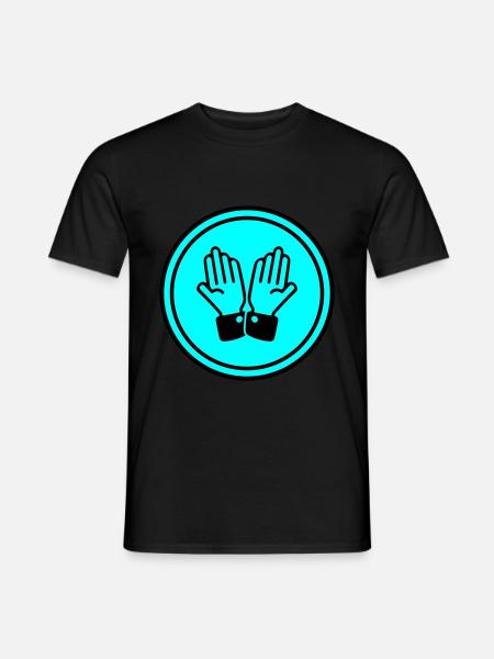 hands praying circle - Men's T-Shirt - black