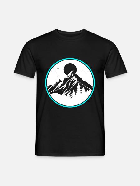 Mountains Nature Mountains Silhouette - Men's T-Shirt - black