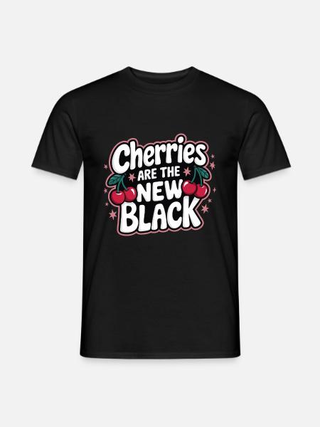 Cherries Cherries Fruits Food - Men's T-Shirt - black