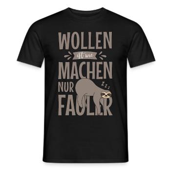 Sort paresseux La volonté est comme faire plus paresseux - T-shirt homme - noir - Devant - AI Model Male 178 light (178cm)