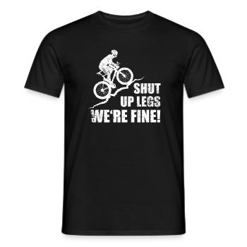 Jambes fermées nous sommes bien vélo vélo de route BMX - T-shirt homme - noir - Devant - AI Model Male 178 light (178cm)