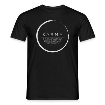 funny karma design shirt circle buddhism zen - Men's T-Shirt - black - Front - AI Model Male 178 light (178cm)