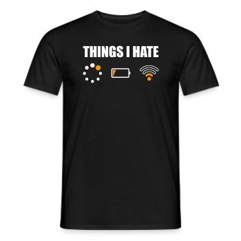 Chemise drôle de nerd d'ordinateur Choses de geek que je déteste - T-shirt homme - noir - Devant - AI Model Male 178 light (178cm)