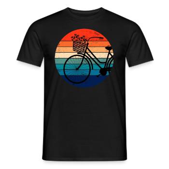 Fahrrad Retro Sonnenuntergang farbenfroh - Männer T-Shirt - Schwarz - Vorne - AI Model Male 178 light (178cm)
