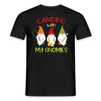 Camping mit meinen Gnomen - Männer T-Shirt - Schwarz - Vorne - AI Model Male 178 light (178cm)