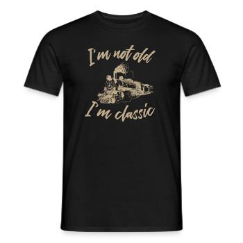 Ich bin nicht alt Ich bin ein Klassiker Dampflok - Männer T-Shirt - Schwarz - Vorne - AI Model Male 178 light (178cm)