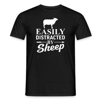 Leicht von Schafen abgelenkt - Männer T-Shirt - Schwarz - Vorne - AI Model Male 178 light (178cm)