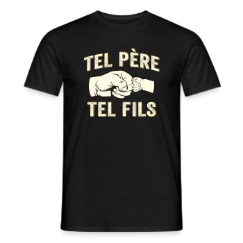 Tel père tel fils cadeau papa et fils - T-shirt homme - noir - Devant - AI Model Male 178 light (178cm)