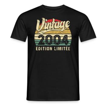 Vintage Geburtstagsgeschenk 2004 Limited Edition - Männer T-Shirt - Schwarz - Vorne - AI Model Male 178 light (178cm)