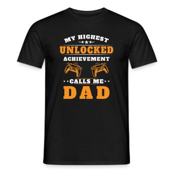 My highest unlocked success calls me dad - Men's T-Shirt - black - Front - AI Model Male 178 light (178cm)