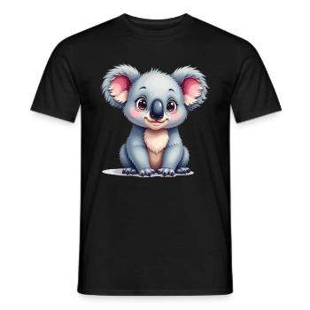Niedliches Koalabär-Cartoon-Design - Männer T-Shirt - Schwarz - Vorne - AI Model Male 178 light (178cm)