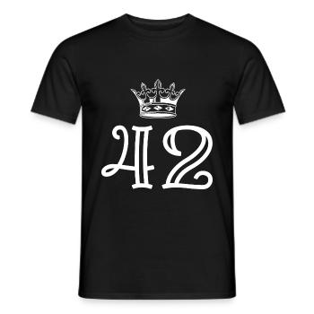 42 Number crown - Men's T-Shirt - black - Front - AI Model Male 178 light (178cm)