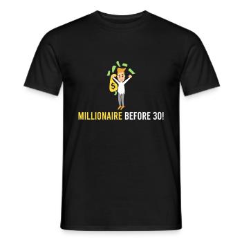 Millionär vor 30! - Männer T-Shirt - Schwarz - Vorne - AI Model Male 178 light (178cm)