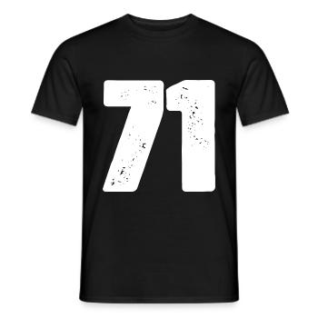 71 Zahl Trikot - Männer T-Shirt - Schwarz - Vorne - AI Model Male 178 light (178cm)