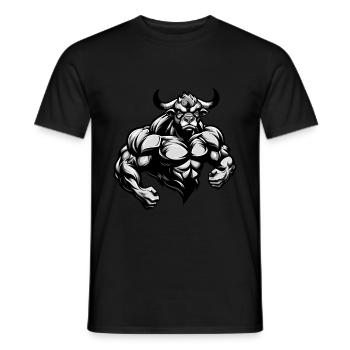 Bulle Stier Muskeln Workout Beast Gym - Männer T-Shirt - Schwarz - Vorne - AI Model Male 178 light (178cm)
