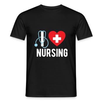 Krankenschwester/ Krankenpfleger Nurse Geschenk - Männer T-Shirt - Schwarz - Vorne - AI Model Male 178 light (178cm)