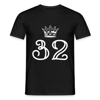 32 Number crown - Men's T-Shirt - black - Front - AI Model Male 178 light (178cm)