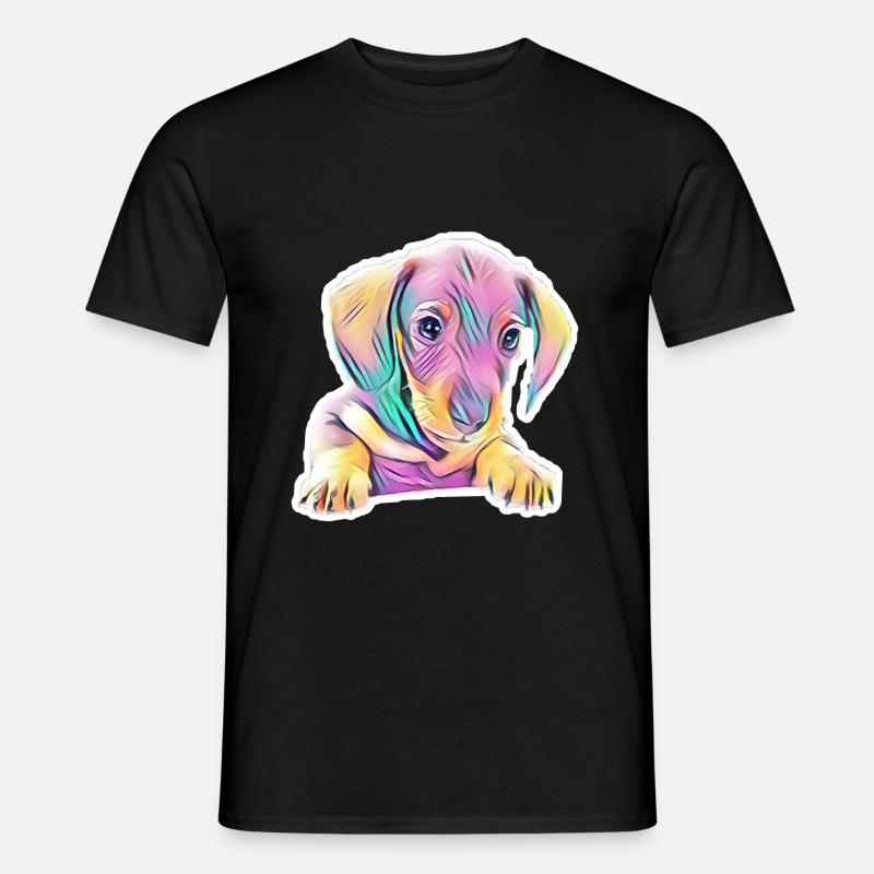 Dackel - Männer T-Shirt - Schwarz